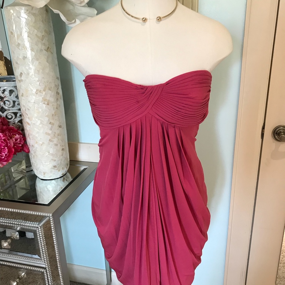 BCBG Pink Fuchsia Open Back Cocktail Dress